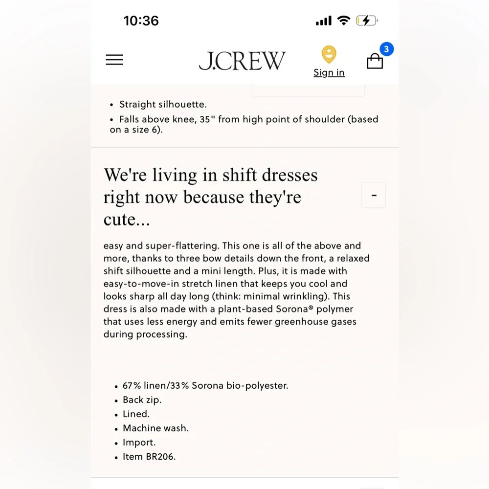 J.Crew Pink Bow front shift dress in stretch linen NWOT Size 3X - Picture 6 of 9